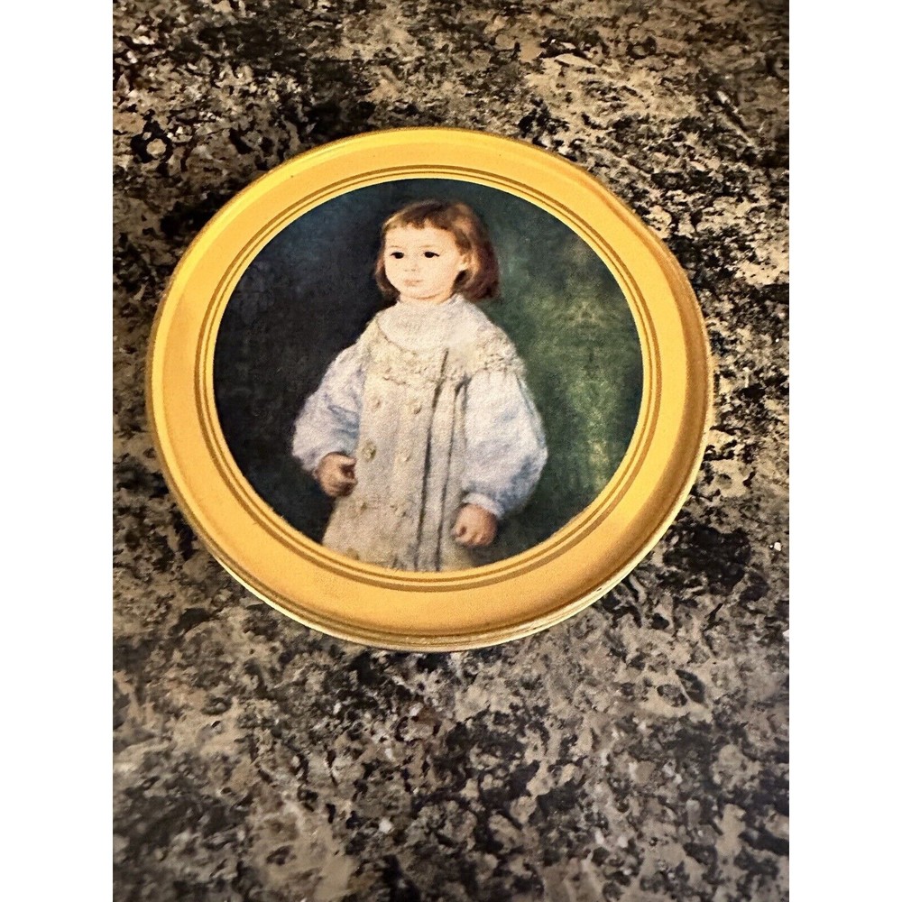 VTG Mrs Carvers Fruitcake Round Tin Art Motif Kitchen Craft Office Storage B1